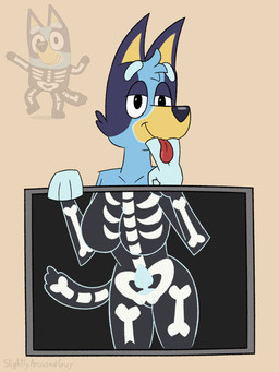 aged_up anal anal_penetration anthro blue_body blue_fur bone breasts buttplug buttplug_in_ass buttplug_insertion cunnilingus_gesture curvy_figure female fur gesture head_tuft hourglass_figure looking_at_viewer multicolored_body multicolored_fur object_in_ass penetration plug_(sex_toy) plug_insertion rib_cage sex_toy sex_toy_in_ass sex_toy_insertion simple_background skeleton solo suggestive suggestive_gesture suggestive_look suggestive_pose tongue tongue_out tuft x-ray_view yellow_body yellow_fur slightlyarousedguy bluey_(series) bluey_heeler australian_cattle_dog canid canine canis cattledog domestic_dog herding_dog mammal pastoral_dog 3:4 hi_res watermark