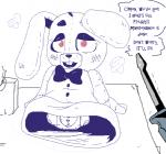 anthro bow_(feature) bow_tie buckteeth dialogue eyelashes female open_mouth pink_eyes puppet screwdriver simple_background speech_bubble talking_to_viewer teeth text tools ghost_(artist) five_nights_at_freddy's scottgames sister_location puppet_bonnie_(fnafsl) lagomorph leporid mammal rabbit english_text