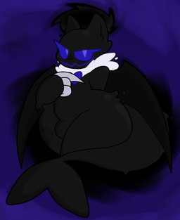 anthro bat_wings black_body bulge claws female looking_at_viewer membrane_(anatomy) membranous_wings solo thick_thighs wings apollysabyss apollyon_(apollysabyss) angel bat fallen_angel mammal 2025 black_and_blue hi_res monochrome trans_(lore) trans_woman_(lore)