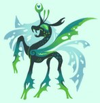 antennae_(anatomy) eyelashes female feral gradient_fur heart_symbol notched_wings open_mouth solo wings peaceandlove26 friendship_is_magic hasbro my_little_pony queen_chrysalis_(mlp) arthropod changeling equid equine horse mammal