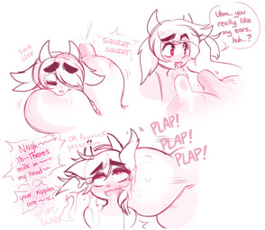 ahegao ambiguous_gender anthro asking asking_another big_breasts big_nipples blush bodily_fluids breastfeeding breasts contact_onomatopoeia dialogue different_sound_effects drinking duo ear_penetration female female/ambiguous fucked_silly glorp grunting heart_eyes heart_pupils heart_symbol horn huge_breasts huge_nipples impact_onomatopoeia lactating licking_sound_effect long_nipples looking_pleasured milk mindfuck nipple_penetrating nipples nude onomatopoeia open_mouth penetration plap question questioning_tone simple_background sound_effects spurting spurting_sound_effect squirt_(sound_effect) tag_question talking_to_another talking_to_partner text vowelless vowelless_vocalization raikissu mammal 2020 comic english_text hi_res