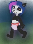 ageplay anthro clothed clothing diaper infantilism male purple_eyes roleplay solo thin_diaper wearing_diaper young young_anthro young_male sandypants bear giant_panda mammal