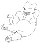 4_toes 5_fingers ambiguous_gender anthro feet fingers fur lying nude on_side pawpads pose simple_background smile solo spine tail teeth toes white_background unknown_artist kigoh domestic_cat felid feline felis mammal black_and_white digital_drawing_(artwork) digital_media_(artwork) full-length_portrait hatching_(art) line_art monochrome portrait shaded