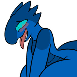 anthro blush female flat_chested looking_pleasured nude smile solo tongue trout_(artist) lolori kobold reptile scalie 1:1 2017 aliasing digital_media_(artwork)