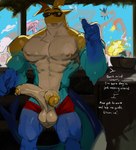 2_penises 4_fingers abs ambiguous_gender anthro areola balls barazoku beach beach_hut biceps big_muscles black_eyebrows black_eyewear black_sunglasses blind blonde_hair blue_body blue_sky blue_tail bottomwear bottomwear_down bowl claws clothed clothing cocktail_garnish cocktail_umbrella container day deltoids dialogue diphallism disability erection explosion eyebrows eyewear female fin finger_claws fingers foreskin genitals gesture gill_piercing gill_ring gills glans group hair hand_gesture horizontal_diphallism humanoid_genitalia humanoid_penis inside light male male_anthro male_focus multi_genitalia multi_penis multicolored_body multicolored_penis multicolored_tail muscular muscular_anthro muscular_male nipple_piercing nipple_ring nipples non-mammal_nipples one_nipple_pierced open_mouth partial_speech_bubble partially_clothed partially_clothed_anthro partially_clothed_male partially_retracted_foreskin pecs penis pesc piercing pointing quads red_bottomwear red_clothing red_shorts ring_piercing sharp_teeth short_hair shorts shorts_down sky snout solo_focus sunglasses tail tail_fin talking_to_another tan_balls tan_body tan_penis tan_tongue teal_body teal_tail teeth tentacles text tongue two_tone_penis urethra vein veiny_penis white_body white_tail white_text yellow_areola yellow_body yellow_glans yellow_nipples yellow_penis kogito monster_energy fish marine shark 2025 absurd_res english_text hi_res lighting