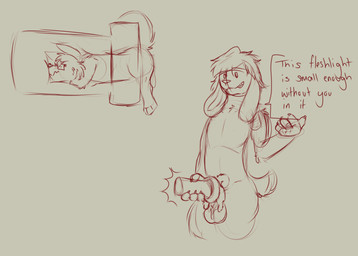 anthro dominant duo genitals male male/male micro penetrable_sex_toy penis sex sex_toy shrinking size_transformation text transformation grandeclound bun_morozov canid canine canis domestic_dog lagomorph leporid mammal rabbit english_text sketch