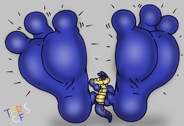 3_toes anthro belly bent_legs big_feet biped blue_body blue_scales blush cheek_bulge expansion eyes_closed facial_horn fangs feet finger_in_mouth foot_expansion foot_fetish foot_focus foot_growth foot_pump glistening glistening_feet grey_background horn huge_feet humanoid_feet humanoid_heel inflation knees_up male markings multicolored_body multicolored_scales nose_horn orange_inner_ear orange_stripes plantigrade pumping scales self_inflation shadow simple_background sitting soles solo spread_toes striped_markings striped_tail stripes tail tail_markings teeth thumb_in_mouth toes two_tone_body two_tone_scales ventral_scales wrinkled_feet wrinkles yellow_belly yellow_body yellow_scales yellow_underbelly fruitgems kratts'_creatures pbs ttark dinosaur prehistoric_species reptile scalie 2025 colored digital_drawing_(artwork) digital_media_(artwork) shaded signature