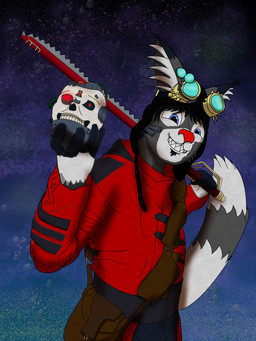 anthro asteroid bag bone chainsword clothing eyewear eyewear_on_head flight_cap flight_goggles goggles goggles_on_head hat headgear headwear male rogue_trader servo_skull skull solo star milesperminutemedia warhammer_(franchise) kole_(downthepipes) canid canine domestic_cat felid feline felis fennec_fox fox hybrid mammal true_fox 3:4 absurd_res hi_res
