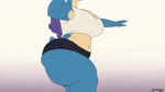 anthro anthrofied big_breasts big_butt blue_body body_writing bottomwear bouncing_breasts breasts butt butt_focus cleavage clothed clothing curvy_figure female huge_butt larger_female overweight overweight_anthro overweight_female pokemorph pose rear_view shorts size_difference thick_thighs tongue tongue_out voluptuous wide_hips greasymojo nintendo pokemon angela_(greasymojo) gloria_(greasymojo) miranda_(greasymojo) generation_1_pokemon generation_4_pokemon gengar lapras lopunny pokemon_(species) 16:9 animated hi_res no_sound short_playtime webm widescreen