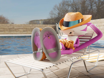 5_fingers 5_toes anthro clothing dominant dominant_male duo extreme_size_difference feet female fingers foot_fetish fur gloves hands_crossed handwear hat headgear headwear humanoid_feet humanoid_hands inshoe inside_clothing inside_shoe insole larger_male male male/female micro plantigrade poolside purple_body purple_fur relaxing size_difference smaller_female soles stirrups toes trapped trapped_in_clothing trapped_in_shoe white_body white_fur feetymcfoot sega sonic_the_hedgehog_(series) fang_the_hunter katherine_(cgbro) dipodid jerboa mammal rodent 3d_(artwork) 4:3 digital_media_(artwork)