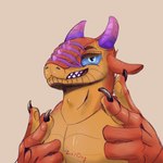 anthro male solo zerbug mythology molohrum dragon gecko hybrid lizard mythological_creature mythological_scalie reptile scalie snake 1:1 absurd_res hi_res portrait