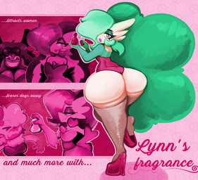 anthro blush breasts butt clothed clothing duo female femboy fingers fur green_hair hair legwear long_hair male male/female open_mouth simple_background smile text thick_thighs wide_hips kiss_the_carrot nintendo pokemon lynn_(gharug) nova_(nic-m-lyc) petra_(kiss_the_carrot) canid canine canis gardevoir generation_3_pokemon generation_7_pokemon mammal mightyena pokemon_(species) rockruff absurd_res digital_media_(artwork) english_text hi_res shaded