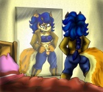 anthro bed blue_hair button canine carmelita_fox dressing female fox hair jeans mammal mirror open_fly overweight panties shinragod sly_cooper_(series) solo struggling underwear
Rating: Questionable
Score: 0
User: WarnerShane1990
Date: October 26, 2012