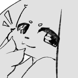 anthro big_ears calm looking_at_viewer looking_down male solo loki0798 greyscale hi_res monochrome