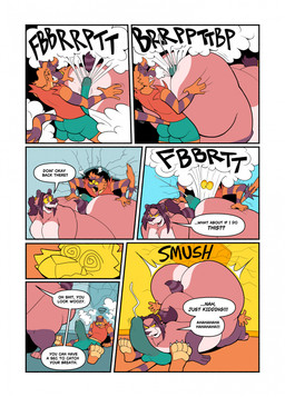 accessory anthro balls big_balls big_butt big_moobs big_penis black_body black_eyes black_fur bodily_fluids bottomwear brown_body brown_fur butt clothed clothed_anthro clothed_male clothing cracked_wall devious devious_grin dominant dominant_anthro dominant_male duo erection erection_under_bottomwear erection_under_clothing erection_under_shorts facesitting fart fart_cloud fart_fetish farting_male farting_on_another farting_on_face farting_on_penis fully_clothed fully_clothed_anthro fully_clothed_male fur genital_fluids genitals green_bottomwear green_clothing green_shorts hair hair_accessory hairband hole_in_wall hot_dogging huge_butt huge_moobs huge_penis hyper hyper_butt leaking_precum male male/male male_farting mean moobs morbidly_obese morbidly_obese_anthro morbidly_obese_male obese obese_anthro obese_male orange_hairband overweight overweight_anthro overweight_male penis pinned pinned_by_butt pinned_to_wall ponytail precum precum_squirt precum_string precum_through_bottomwear precum_through_clothing precum_through_shorts red_body red_clothing red_fur red_shirt red_topwear sex shirt shorts sitting sitting_on_another spiral spiral_eyes stained_shorts striped_body striped_fur stripes submissive submissive_anthro submissive_male text tied_hair topwear torn_sleeves wet wet_clothing yellow_sclera ruffythelion nintendo pokemon cookie_(ruffythelion) sriracha_(ruffythelion) canid canine elemental_creature generation_7_pokemon incineroar mammal pokemon_(species) raccoon_dog tanuki 2026 comic english_text hi_res multiple_scenes