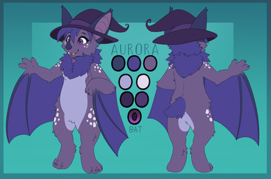 anthro claws clothing crotch_tuft digitigrade eyelashes female freckled_face freckled_legs freckled_shoulders freckled_thighs freckles fur hat headgear headwear long_eyelashes magic_user markings open_mouth paws smile solo spot_freckles spots spotted_body spotted_face spotted_fur spotted_legs spotted_shoulders spotted_thighs standing tuft winged_arms wings witch witch_hat feve aurora_the_bat bat mammal absurd_res hi_res model_sheet