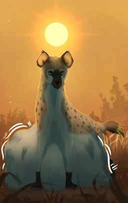 abdominal_bulge ambiguous_feral ambiguous_gender ambiguous_pred belly big_belly facial_piercing feral feral_pred fully_inside huge_belly male nose_piercing nose_ring piercing quadruped ring_piercing same_size_vore septum_piercing septum_ring sun unseen_prey vore paradoxinhead hyena mammal hi_res
