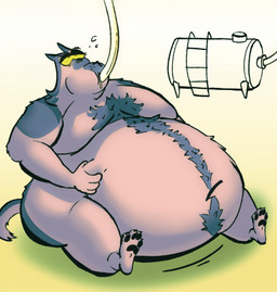 abstract_background anthro belly_grab belly_hair body_hair chest_hair feeding feeding_tube fur half-closed_eyes hose hose_in_mouth male medical_instrument narrowed_eyes obese obese_male overweight overweight_male purple_body purple_fur scientific_instrument sitting solo toony weight_gain yellow_sclera vv0ltz ben_cox_(vv0ltz) canid canine canis mammal wolf hi_res line_art shaded