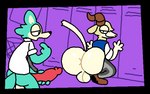 anthro ass_clapping backsack balls big_butt big_penis bounce bouncing_balls bouncing_butt butt crouching duo genitals locker_room male male/male penis presenting presenting_hindquarters twerking superiorfox beastars legoshi_(beastars) pina_(beastars) bovid canid canine canis caprine dall_sheep mammal sheep wolf 16:10 animated short_playtime widescreen