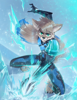 action_pose anthro clothed clothed_anthro clothed_male clothing front_view fur ice looking_at_viewer male male_anthro pose power solo suit superhero sparkittyart mammal species_request absurd_res digital_media_(artwork) digital_painting_(artwork) full-length_portrait hi_res painting_(artwork) portrait shaded soft_shading