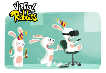 ambiguous_anthro ambiguous_gender anthro arms_bent beverage black_eyes bottle buckteeth chair clothing container drinking drinking_straw dust_cloud featureless_crotch featureless_legs food fur furniture group hand_pawpads hat hat_only headgear headgear_only headwear headwear_only holding_beverage holding_bottle holding_container holding_food holding_object holding_sandwich long_ears looking_at_another mitten_hands mostly_nude mostly_nude_ambiguous mostly_nude_anthro motion_lines multicolored_body nude_ambiguous nude_anthro office_chair on_chair open_mouth party_hat pawpads pupils red_tongue running sandwich_(food) short_legs simple_background sitting sitting_on_chair standing tan_body tan_inner_ear tan_pawpads tan_skin teal_wall teeth text thin_arms title tongue trio two_tone_body vr_headset wall_(structure) white_body white_fur white_pupils florence_charpentier raving_rabbids rayman_(series) ubisoft lagomorph mammal rabbid 2017 adobe_photoshop_(artwork) colored digital_drawing_(artwork) digital_media_(artwork) english_description english_text hi_res lineless official_art shaded