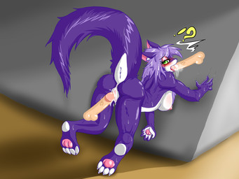 anthro anus bent_over big_tail blush bodily_fluids breasts butt cum duo erection fellatio female fur genital_fluids genitals group group_sex hair humanoid_genitalia humanoid_penis interrobang kemono male multicolored_body multicolored_fur nipples nude open_mouth oral penile penis purple_body purple_fur raised_tail sex solo_focus spitroast sweat tail vulva white_body white_fur milkteafox mammal 2014 4:3 hi_res