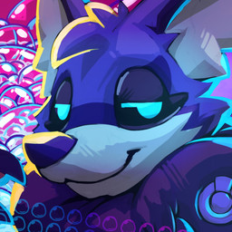 abstract_background ambiguous_gender anthro biped black_sclera blue_body blue_eyes blue_fur fur half-closed_eyes looking_at_viewer machine narrowed_eyes pokemorph purple_body purple_fur smile solo sexotheque nintendo pokemon denki_(kuwareru) generation_8_pokemon hybrid mammal nickit pokemon_(species) procyonid raccoon robot 1:1 2025 digital_media_(artwork) hi_res icon nonbinary_(lore)