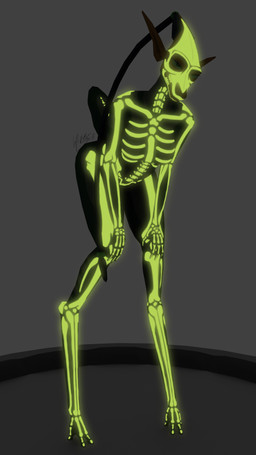 arms_bent bent_legs biped bodypaint bodysuit bone braided_hair breasts clothing dark female glowing glowing_paint green_eyes hair hands_on_knees hands_on_legs hands_on_own_knees hands_on_own_legs holding_both_knees holding_both_legs looking_at_viewer skeleton skeleton_bodypaint skinsuit solo tall tight_clothing komissar_bav spacebender alien deer jujehyu mammal 3d_(artwork) 9:16 digital_media_(artwork) hi_res