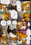 anthro bear better_late_than_never blue_eyes breasts cleavage clothed clothing collar comic daigaijin dialogue dreamworks duo english_text felid female fur giant_panda kung_fu_panda male mammal master_po_ping master_tigress multicolored_body multicolored_fur nude painting_(artwork) pantherine red_eyes speech_bubble text tiger traditional_media_(artwork) watercolor_(artwork)