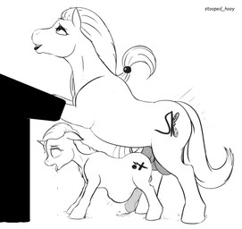 abdominal_bulge ahegao anal anal_penetration animal_genitalia animal_penis balls big_balls big_penis bodily_fluids dock_(anatomy) dominant drooling duo equine_genitalia equine_penis eye_roll feral flared_penis from_behind_position genitals gynomorph gynomorph/male hair horn intersex intersex/male larger_dom looking_pleasured makeup male orgasm penetration penis penis_size_difference ponytail pushing saliva sex size_difference smile tail tongue tongue_out stoopedhooy hasbro my_little_pony mythology fan_character shakes_heartwood equid equine horse mammal mythological_creature mythological_equine unicorn absurd_res digital_drawing_(artwork) digital_media_(artwork) hi_res monochrome
