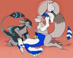 4_ears 4_fingers anal anal_penetration anthro anthro_on_anthro anthro_penetrated anthro_penetrating anthro_penetrating_anthro anus arch_position balls blue_body blue_claws blue_eyes blue_feathers blue_fur blue_penis blue_tongue claws erection eyes_closed feathers fellatio fingers from_front_position fur genitals green_claws green_penis grey_body grey_fur group group_sex kneeling looking_pleasured lying male male/male male_penetrated male_penetrating male_penetrating_male masturbation multi_ear on_back open_mouth oral pawpads paws penetration penile penile_masturbation penile_penetration penis penis_in_ass sex spitroast threesome tongue tongue_out trio white_body white_fur snaildoki avali avian flying_squirrel mammal rodent sciurid 2021 digital_media_(artwork) hi_res