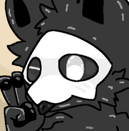 anthro black_body black_pawpads gesture hand_gesture male one_eye_closed pawpads silly silly_face tongue tongue_out v_sign wink fallonheels changed_(video_game) puro_(changed) icon