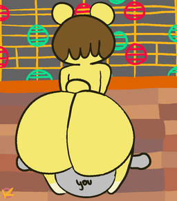 anthro big_butt bubble_butt butt butt_focus duo faceless_character faceless_male facesitting female grinding huge_butt male male/female shaking_butt sitting sitting_on_another klutzatdusk animal_crossing nintendo anon tammy_(animal_crossing) bear humanoid mammal animated