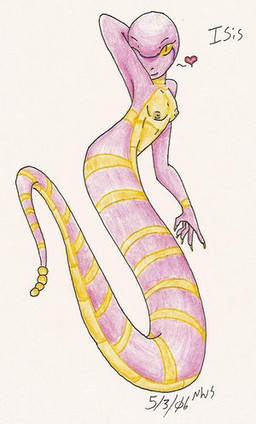 anthro anthrofied apode breasts claws female hand_behind_head heart_symbol legless looking_at_viewer navel nipples non-mammal_breasts non-mammal_nipples nude one_eye_closed pokemorph pupils purple_body rattle_(anatomy) serpentine simple_background slit_pupils small_breasts solo split_form white_background wink yellow_eyes unknown_artist nintendo pokemon draconcopode ekans generation_1_pokemon pokemon_(species) reptile scalie 2006 character_request low_res