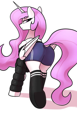 boy_shorts butt clothed clothed_female clothed_feral clothing dock_(anatomy) emotionless eyebrow_through_hair eyebrows female feral footwear fur_lined_jacket furgonomics hair hooves horn jacket knee_highs knee_socks legwear long_hair looking_at_viewer looking_back looking_back_at_viewer low-angle_view narrowed_eyes pink_hair puffer_jacket quadruped rear_view simple_background socks solo tail topwear translucent translucent_hair underwear white_background white_body wings the_user_000 friendship_is_magic hasbro my_little_pony mythology princess_celestia_(mlp) equid equine mammal mythological_creature mythological_equine winged_unicorn absurd_res full-length_portrait hi_res portrait signature