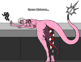 5_fingers 6_breasts adeptus_astartes armor barbell_piercing bent_over breasts chaos claws crotch_tentacles d: dialogue duo ear_piercing ear_ring empty_eyes eyebrow_barbell eyebrow_piercing facial_piercing female fingers flying hair horn jet_pack larger_female machine male melee_weapon multi_breast multi_tongue nightmare_fuel nipple_mouth nose_piercing nose_ring nude open_mouth piercing pink_body pink_skin power_armor ring_piercing scared simple_background size_difference smaller_male solo_focus space_marine spacesuit tail tattoo teeth tentacles text tongue tongue_out weapon white_background white_hair the_harlequin_of_slaanesh warhammer_(franchise) warhammer_40000 chaos_daemon daemon_of_slaanesh demon human humanoid mammal english_text hi_res source_request