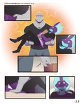 absurd_res anthro bottomwear bridal_carry carrying_another carrying_partner clothed clothing comic crop_top dialogue duo english_text eyewear footwear fully_clothed generation_1_pokemon generation_8_pokemon glasses hi_res holding_bag jax_(mels_monster) low_key_toxtricity machoke male male/male mels_monster_(artist) nintendo owen_(mels_monster) pants pokemon pokemon_(species) shirt shoes t-shirt text topwear toxtricity