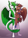 2_penises ace anthro belly blue_body blue_eyes blue_fur breasts brown_body brown_fur choker duo erection feathered_wings feathers female fur genitals green_body green_eyes green_feathers green_fur green_nipples green_penis green_tongue holding_both_legs holding_both_thighs jewelry male male/female multi_genitalia multi_penis navel necklace nipples ovipositor ovipositor_in_pussy ovipositor_penis penis pussy short_stack simple_background smile spread_wings tail tall tongue tongue_out vaginal wet white_body wings neeh mythology ace_eagle altitude_e. avian bird dragon felid feline hybrid item_dragon mammal mythological_creature mythological_scalie scalie absurd_res alternate_version_at_source colored hi_res multiple_images shaded