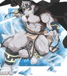 abs accessory anthro biceps bottomwear bulge clothing coat_cape headband katana loincloth male melee_weapon muscular muscular_anthro muscular_male nipples pecs solo sword weapon tcpvagqnblkboji lifewonders tokyo_afterschool_summoners horkeu_kamui_(tas) canid canine canis mammal wolf hi_res