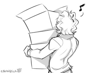 ambiguous_gender box clothed clothing container hair human_focus human_only musical_note musical_symbol not_furry shirt solo symbol topwear zillabean hannibal_(series) will_graham human mammal 6:5 digital_media_(artwork) monochrome sketch