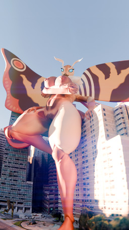 4_arms 5_fingers against_surface antennae_(anatomy) anthro big_breasts big_nipples blue_eyes blue_sclera breasts brown_body brown_exoskeleton brown_fur crossed_arms exoskeleton female fingers fur genitals huge_breasts looking_down low-angle_view macro mandibles multi_arm multi_limb navel nipples non-mammal_breasts non-mammal_navel non-mammal_nipples non-mammal_vulva orange_body orange_fur orange_wings pink_nipples red_body red_exoskeleton solo spread_wings standing tan_body tan_exoskeleton thick_thighs vulva white_antennae white_body white_exoskeleton white_fur wings yellow_body yellow_fur twitchyanimation chocoscorner_(modeler) mothra_(series) toho mothra arthropod insect kaiju lepidopteran moth 3d_(artwork) 9:16 absurd_res digital_media_(artwork) hi_res
