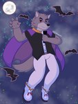 anthro bats_in_background cloak clothed clothing flashlight holidays light male moonlight night simple_background solo conditional_dnp kbh_kazuhisa dreamworks halloween the_bad_guys mr._wolf_(the_bad_guys) ambient_bat canid canine canis mammal wolf 2024 3:4 absurd_res hi_res