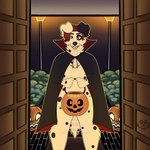 anthro clothing costume festive halloween_costume holidays male solo suggestive vampybooxo halloween dusty bird_dog canid canine canis dalmatian domestic_dog hunting_dog labrador mammal retriever vampire 1:1 hi_res