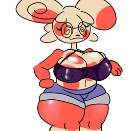 anthro belly big_belly big_breasts breasts female glistening glistening_body huge_breasts markings navel overweight overweight_female solo spots spotted_markings thick_thighs catabby nintendo pokemon generation_3_pokemon pokemon_(species) spinda hi_res