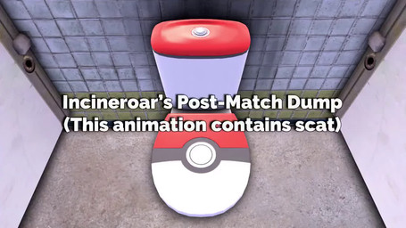 anthro anus balls bathroom big_butt black_body black_fur butt fart fart_cloud fart_fetish feces fur genitals green_eyes grey_body grey_fur huge_butt male markings muscular muscular_anthro muscular_male penis pooping pooping_in_toilet public_restroom red_body red_fur solo striped_markings striped_tail stripes tail tail_markings toilet toilet_use yellow_eyes joemike nintendo pokemon felid generation_7_pokemon incineroar mammal pokemon_(species) 16:9 2026 3d_(artwork) animated digital_media_(artwork) long_playtime source_filmmaker_(artwork) video widescreen