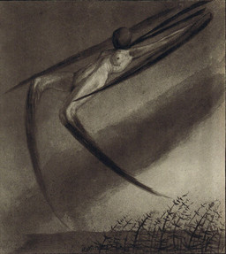 breasts female grass navel nipples nude plant serratus solo alfred_kubin humanoid monster 1900 19th_century ancient_art hi_res monochrome painting_(artwork) watercolor_(artwork)