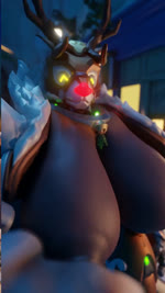 areola big_breasts bouncing_breasts breasts christmas_clothing clothing female gesture hand_gesture happy holidays huge_breasts machine nipples reindeer_costume selfie solo v_sign walking snips456fur blizzard_entertainment christmas overwatch orisa_(overwatch) reindeer_orisa_(overwatch) deer mammal new_world_deer omnic reindeer robot taur 2021 3d_(artwork) 9:16 animated digital_media_(artwork) hi_res high_framerate huge_filesize short_playtime sound webm