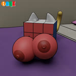 animal_ears bed bedroom_eyes big_breasts bouncing_breasts breasts cat_tail female furniture huge_breasts narrowed_eyes nipples non-mammal_nipples seductive smug_face smug_grin solo tail what onyxsplash blender_eevee rubik's_cube animate_inanimate 1:1 3d_(artwork) 3d_animation animated blender_(artwork) digital_media_(artwork) hi_res loop meme no_sound short_playtime webm