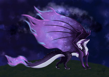 female feral solo space standing wings rinserafim mythology nova_(thermalisation) dragon mythological_creature mythological_scalie scalie hi_res