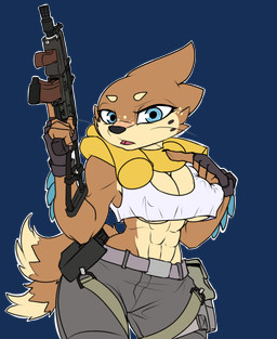 2_tails abs anthro belt belt_pouch blue_eyes breasts claws clothed clothing dipstick_tail female fin freckles fur gloves gun handwear holding_gun holding_object holding_ranged_weapon holding_weapon humor inflatable looking_at_viewer markings multi_tail multicolored_body multicolored_fur muscular muscular_female nipple_outline open_mouth pool_float ranged_weapon shirt simple_background solo submachine_gun tactical_gear tail tail_markings tank_top topwear two_tone_body two_tone_fur under_boob weapon whiskers meta_lee nintendo pokemon pretzie buizel generation_4_pokemon mammal pokemon_(species) alpha_channel digital_media_(artwork) hi_res